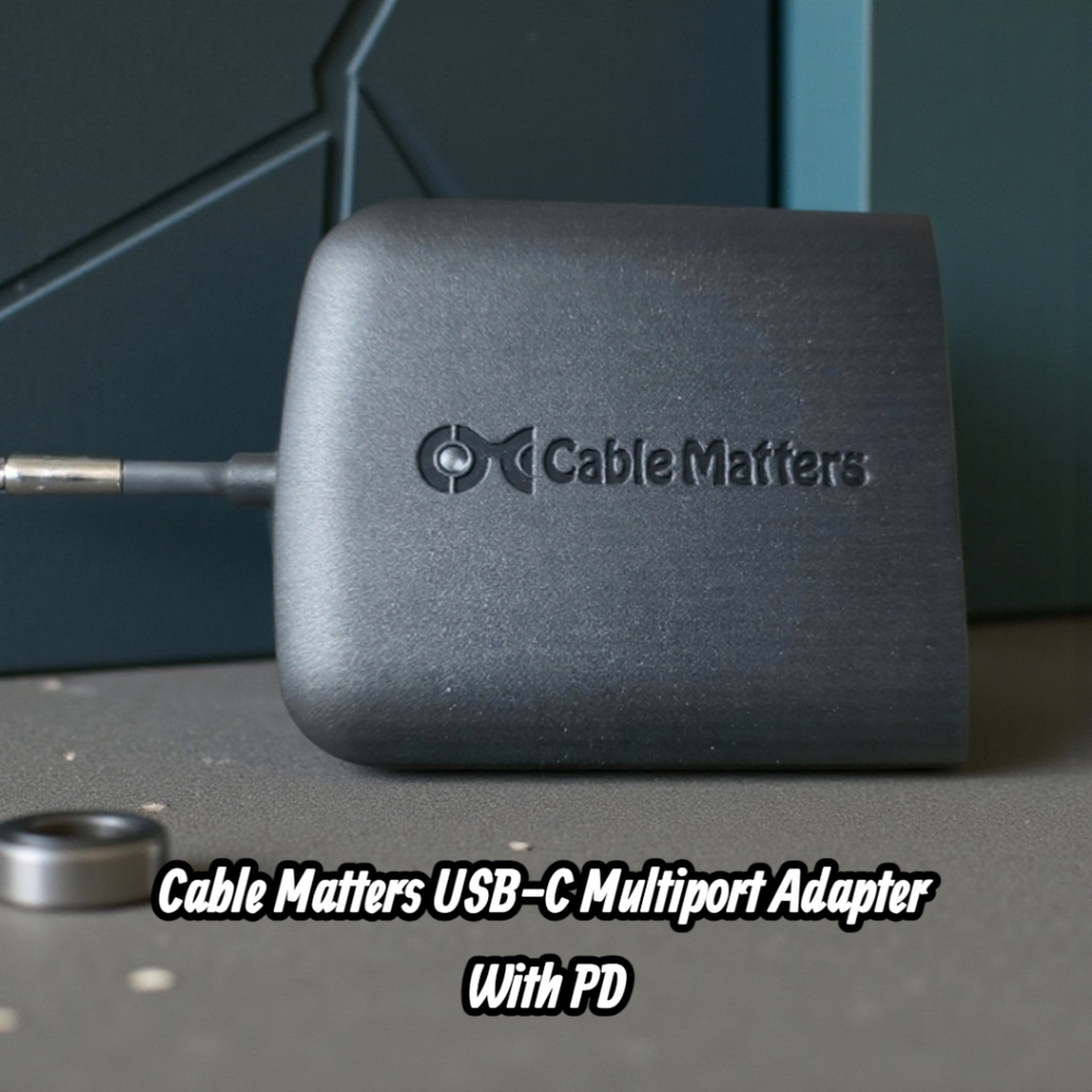Cable Matters USB-C Multiport Adapter with PD  in Black 201048-BLK